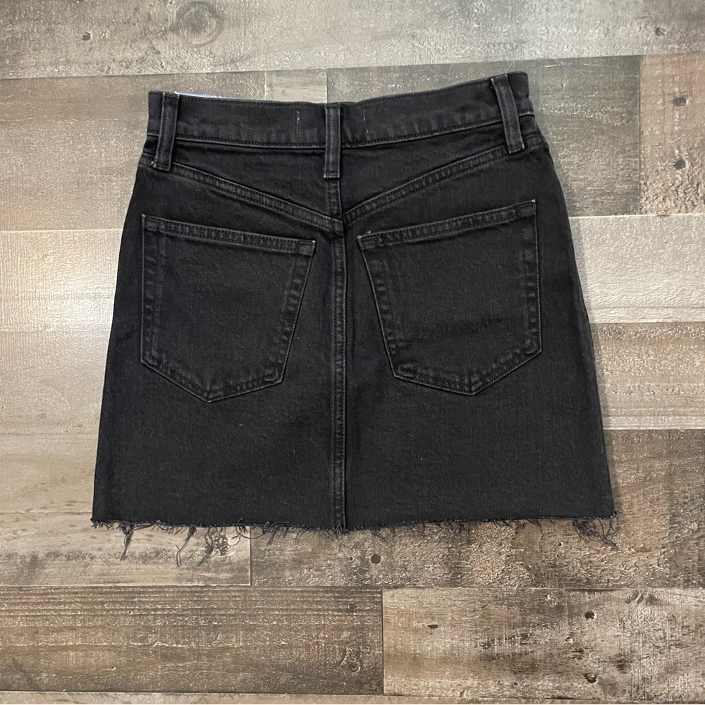 Abercrombie & Fitch Denim Mini Skirt Ultra High Rise Women’s Size 25/0 Black NWT - Picture 3 of 12